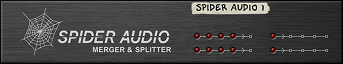 A screenshot of the Reason Rack plugin showing the Spider Audio Merger Splitter device.