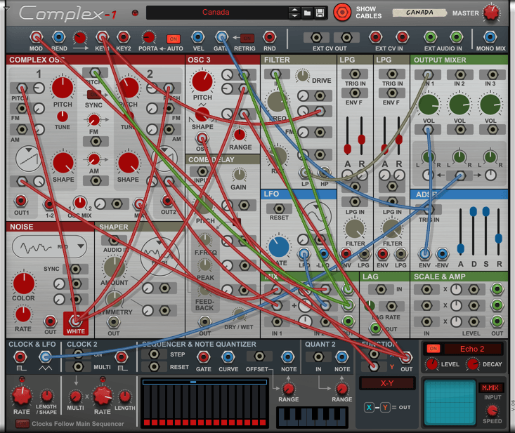 A screenshot of the Reason Rack device Complex-1