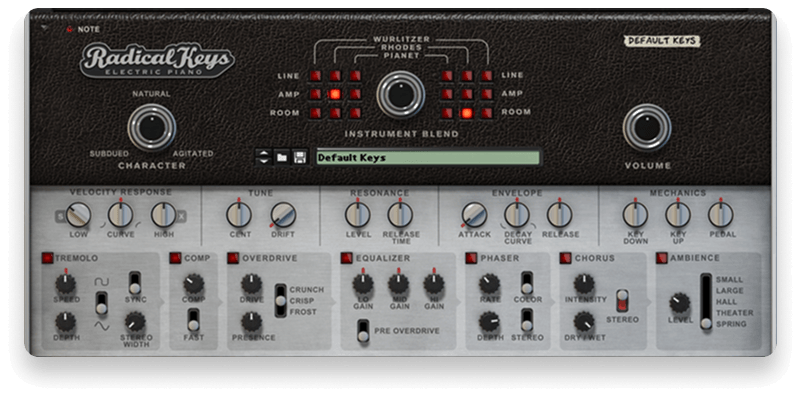 A screenshot of the Reason Rack Device Radical Keys