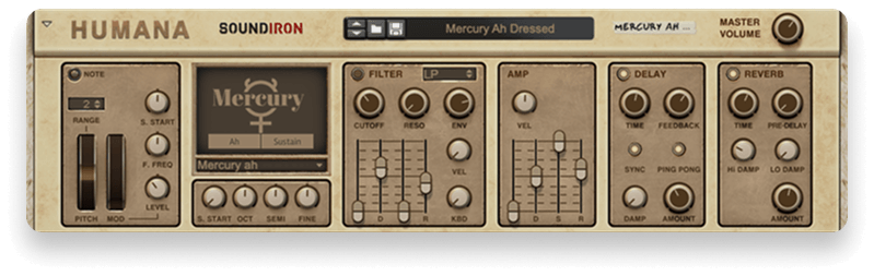 A screenshot of the Reason Rack Device Humana Vocal Ensemble